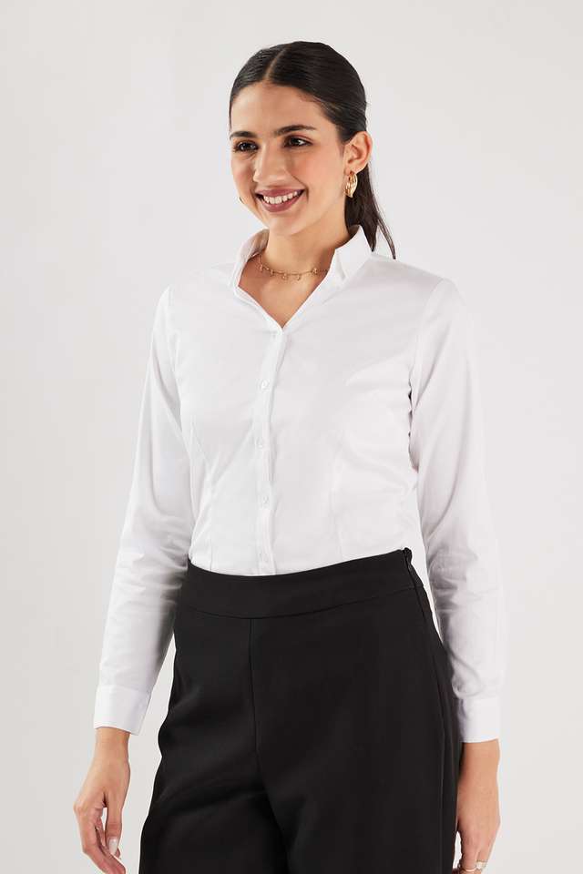 Solid-Satin-Regular-Fit-Women-s-Formal-Shirt