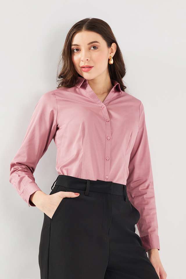 Solid-Satin-Regular-Fit-Women-s-Formal-Shirt