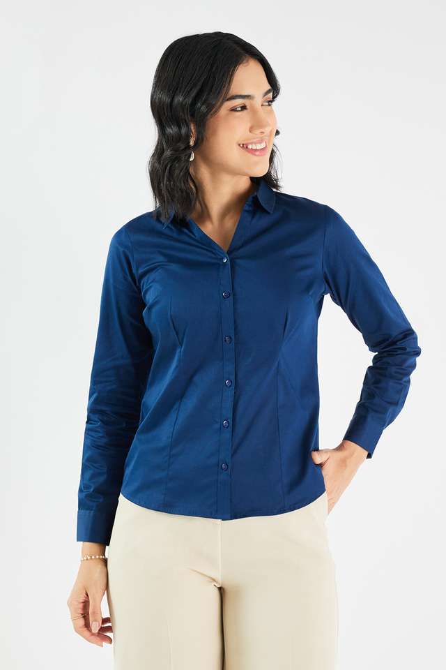 Solid-Satin-Regular-Fit-Women-s-Formal-Shirt