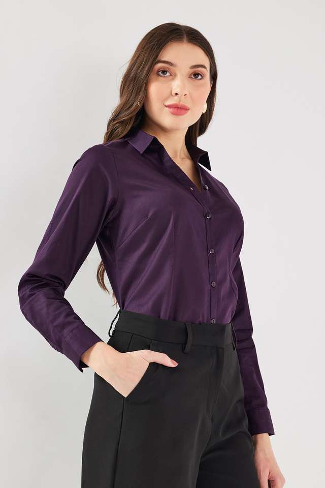 Solid-Satin-Regular-Fit-Women-s-Formal-Shirt