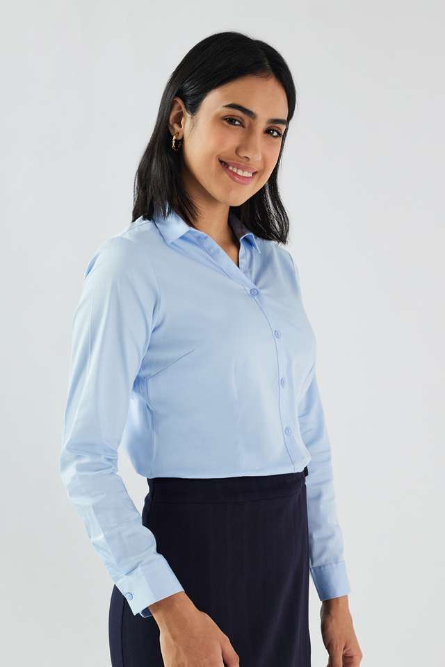 Solid-Satin-Regular-Fit-Women-s-Formal-Shirt