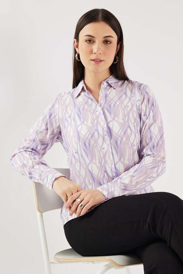 Printed-Blended-Fabric-Regular-Fit-Women-s-Formal-Shirt
