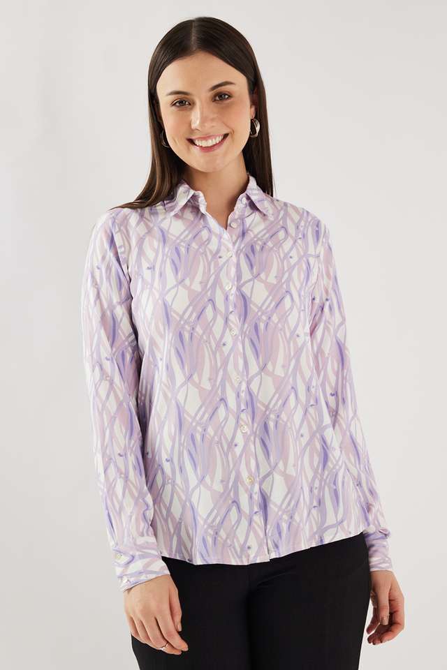 Printed-Blended-Fabric-Regular-Fit-Women-s-Formal-Shirt