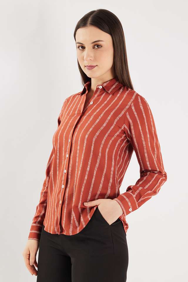 Printed-Blended-Fabric-Regular-Fit-Women-s-Formal-Shirt