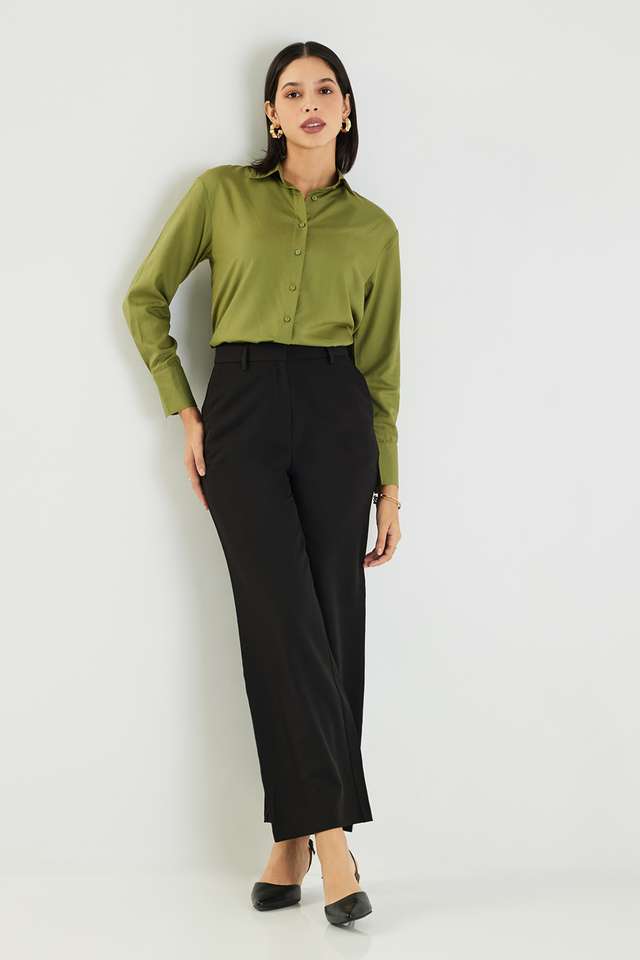 Solid-Blended-Fabric-Regular-Fit-Women-s-Formal-Shirt