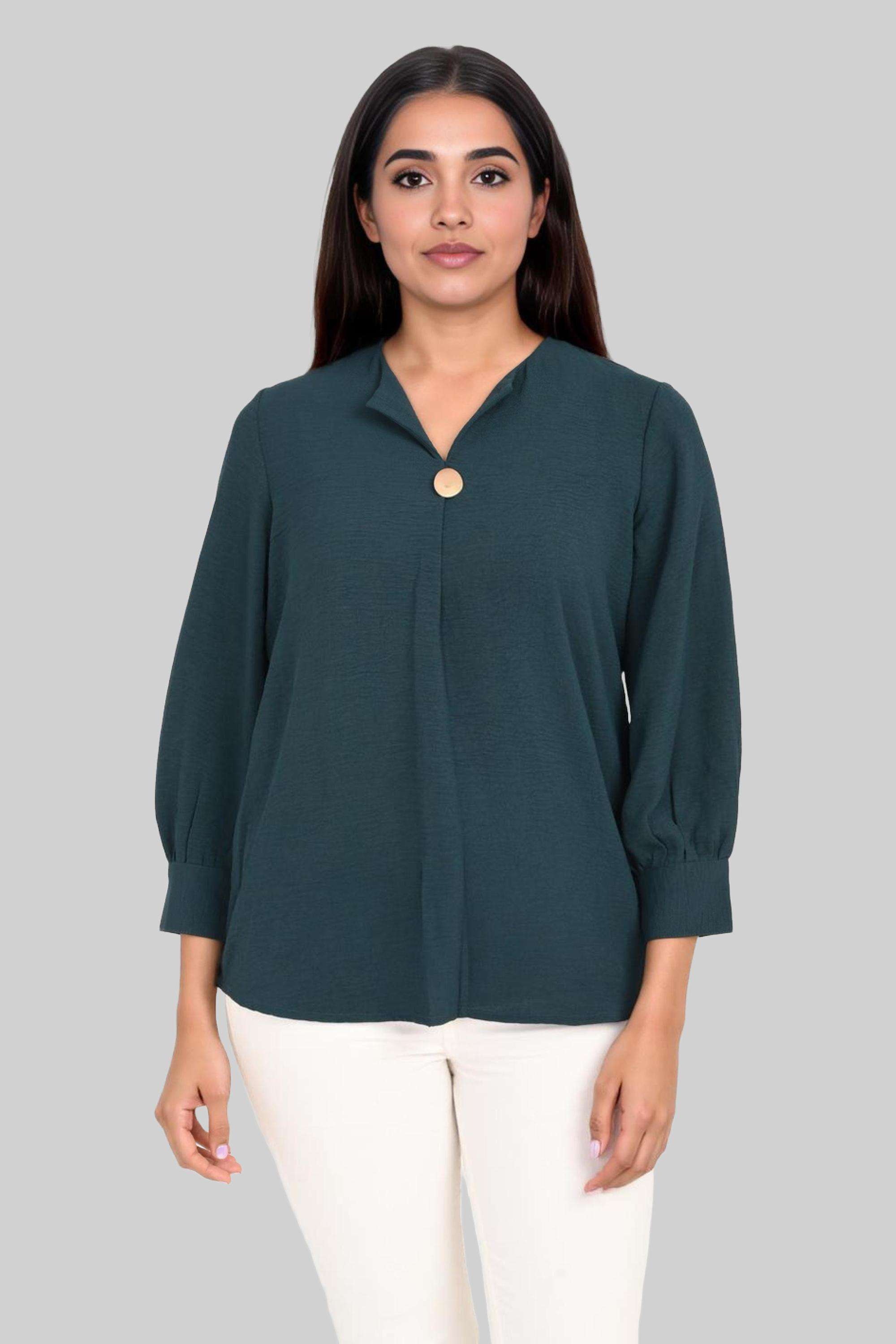 stop Solid Polyester Round Neck Women's Top-picture-34