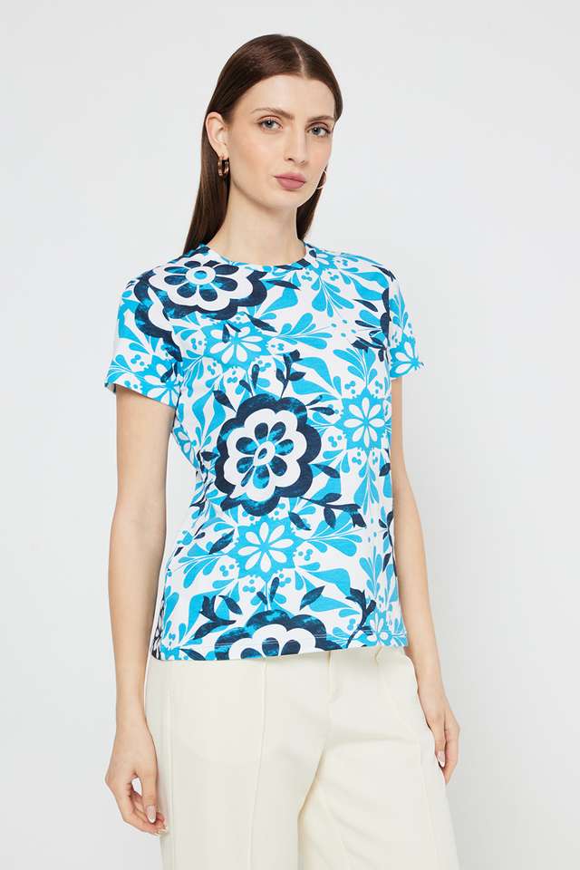 Printed-Cotton-Round-Neck-Women-s-Top