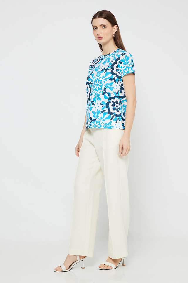 Printed-Cotton-Round-Neck-Women-s-Top