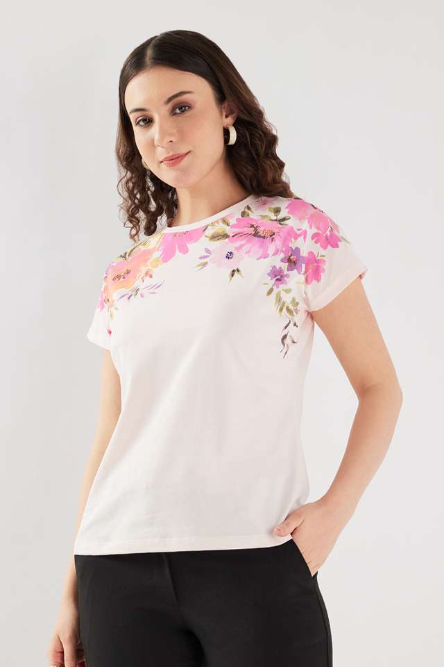Printed-Cotton-Round-Neck-Women-s-Top