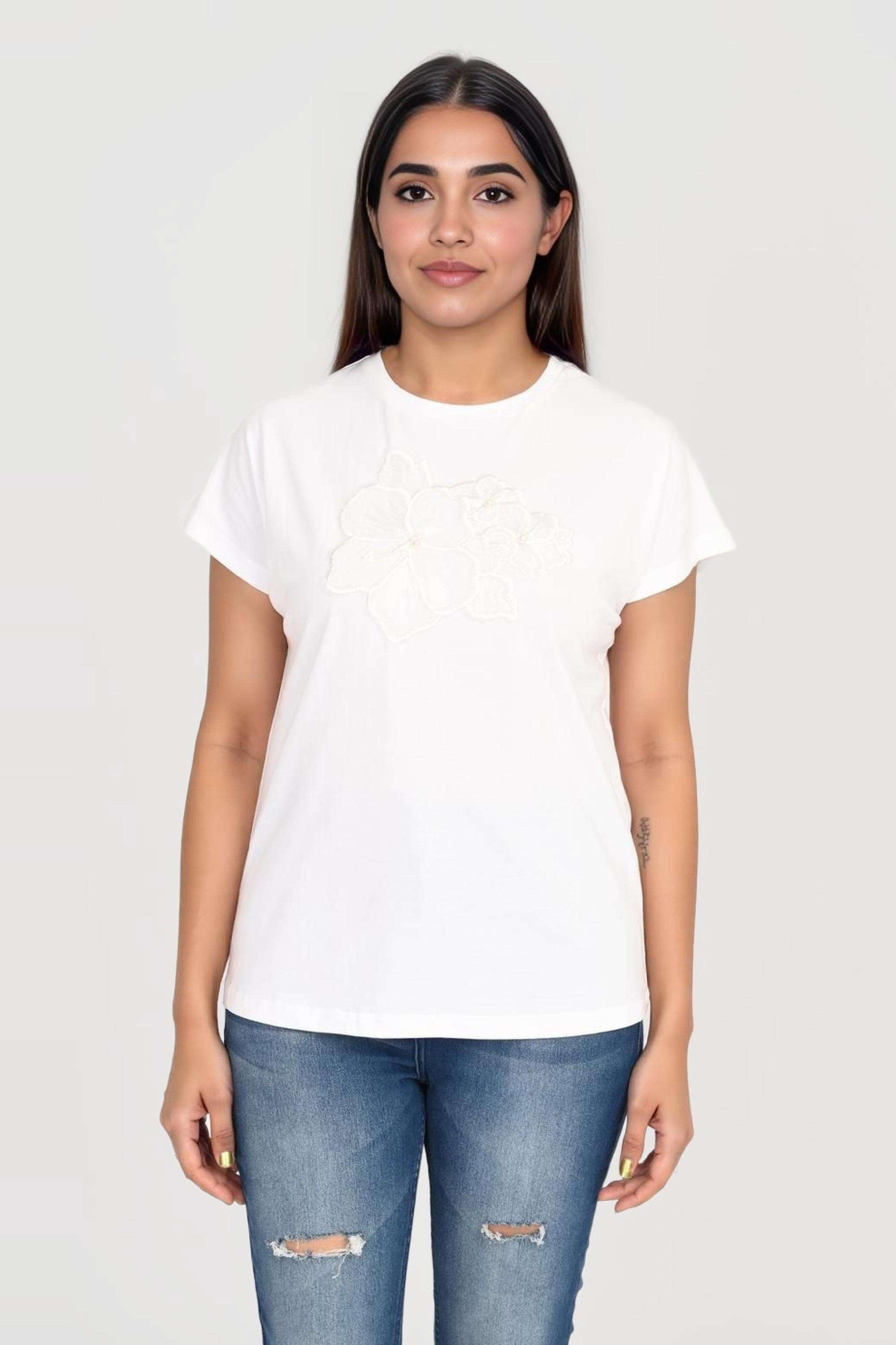 fratini Printed Cotton Round Neck Women's T-Shirt-picture-22