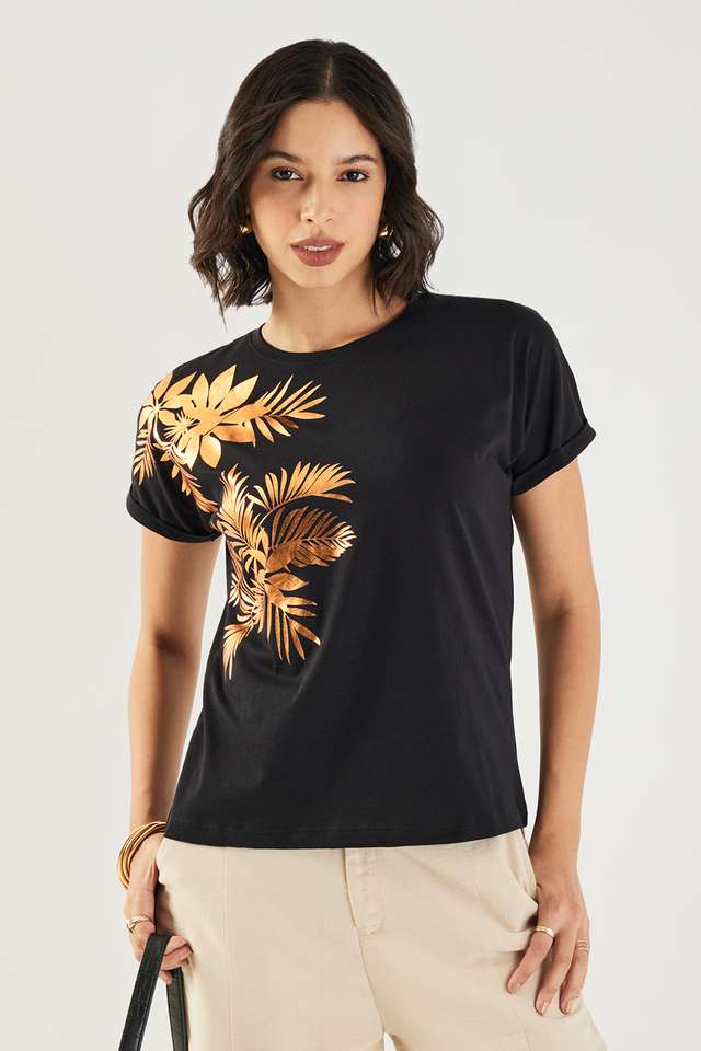 Printed-Cotton-Round-Neck-Women-s-Top