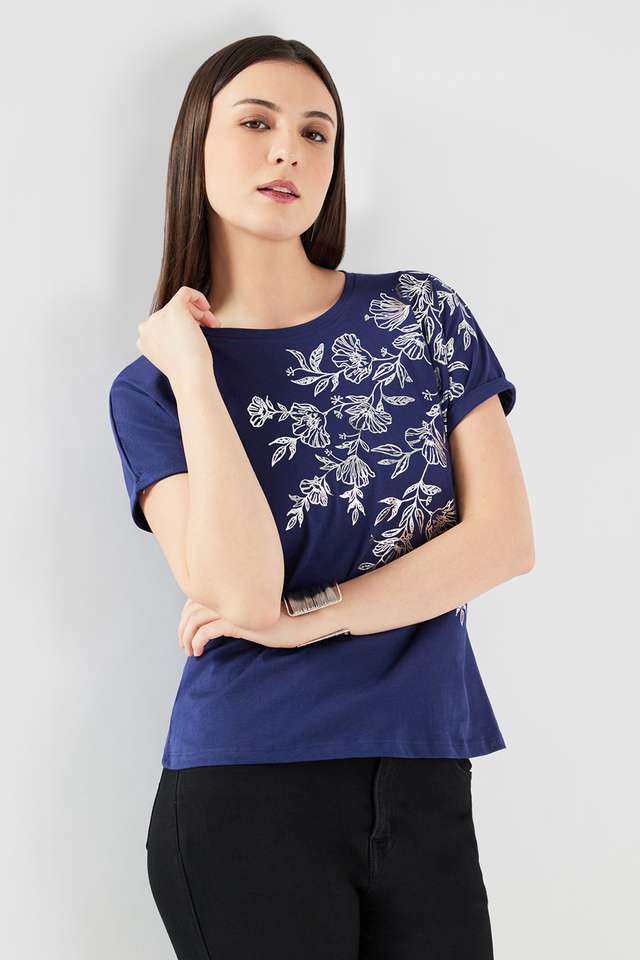 Printed-Cotton-Round-Neck-Women-s-Top
