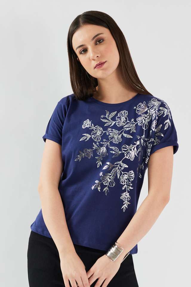 Printed-Cotton-Round-Neck-Women-s-Top