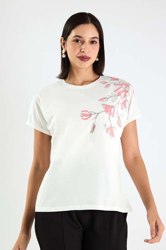 Printed-Cotton-Round-Neck-Women-s-Top