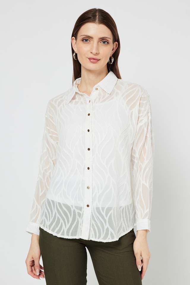 Solid-Georgette-Regular-Fit-Women-s-Shirt