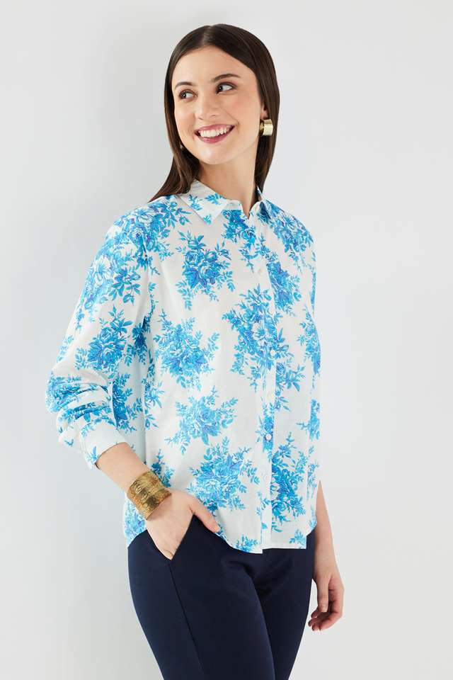 Printed-Collared-Cotton-Women-s-Casual-Wear-Shirt