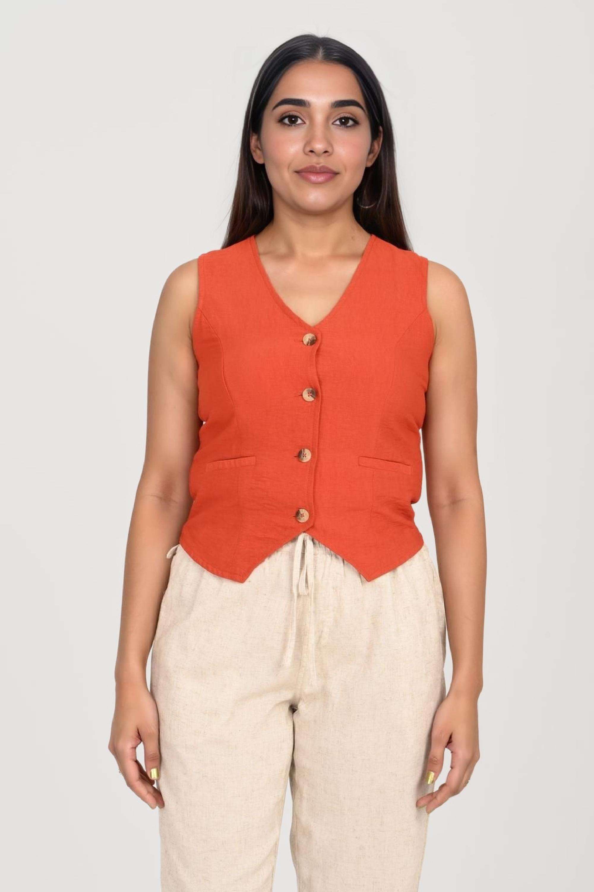 fratini Solid Blended Fabric V-Neck Women's Top-picture-26