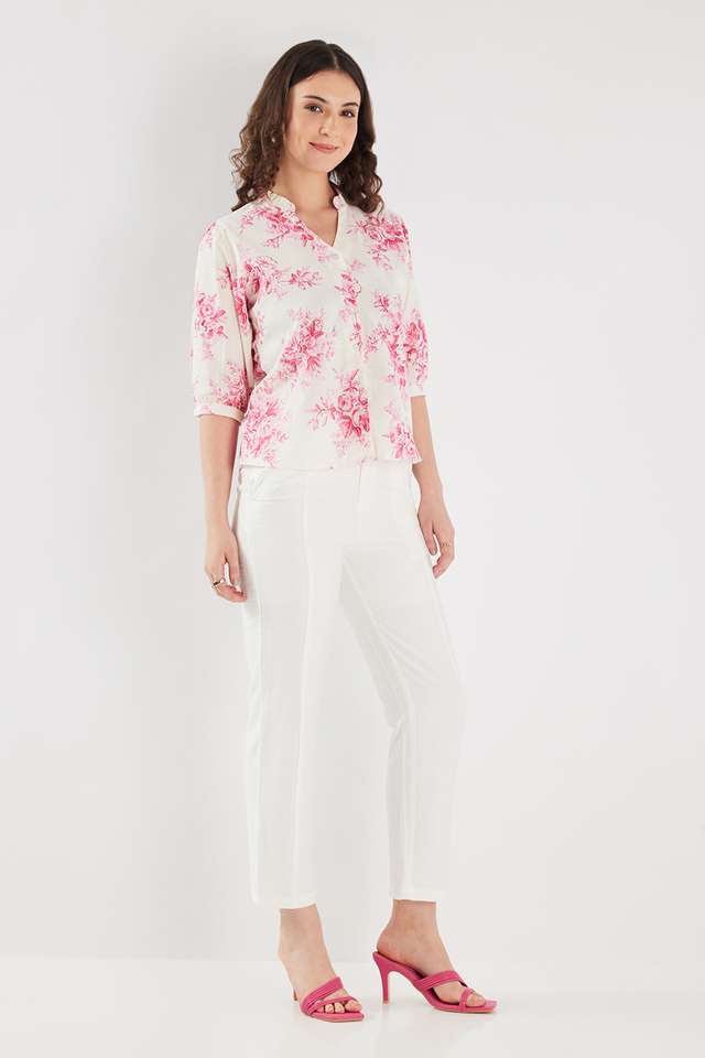 Printed-Cotton-V-Neck-Women-s-Top