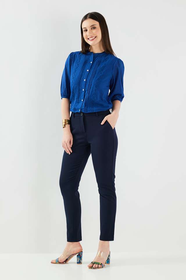 Dobby-Cotton-V-Neck-Women-s-Top