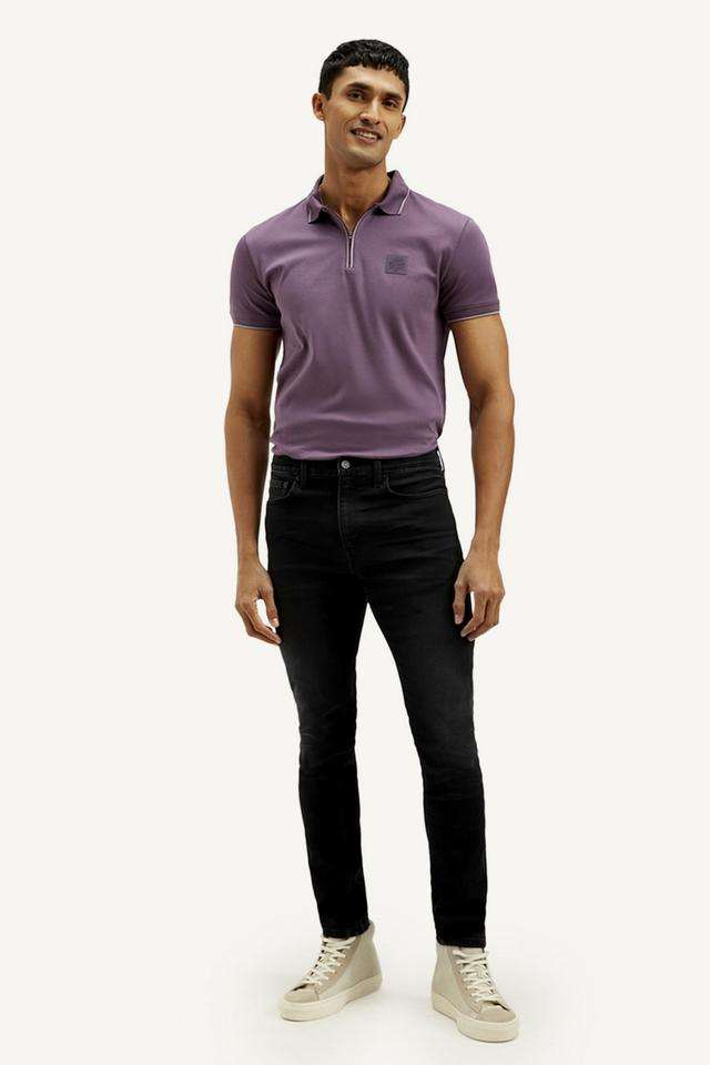 Light-Wash-Polyester-Slim-Fit-Men-s-Jeans