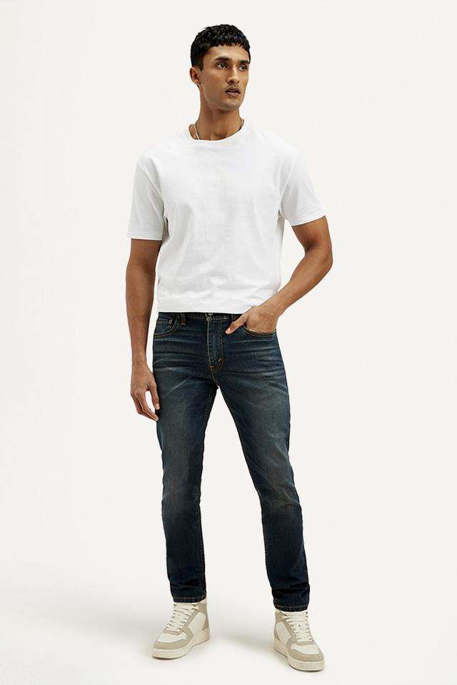 Light-Wash-Polyester-Slim-Fit-Men-s-Jeans