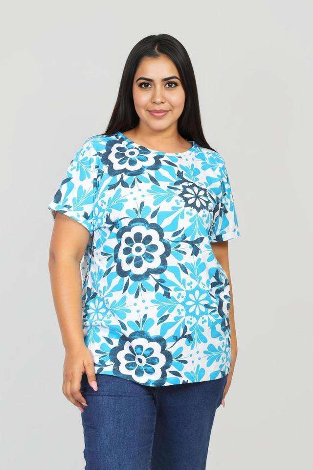 Plus-Size-Printed-Cotton-Round-Neck-Women-s-T-Shirt