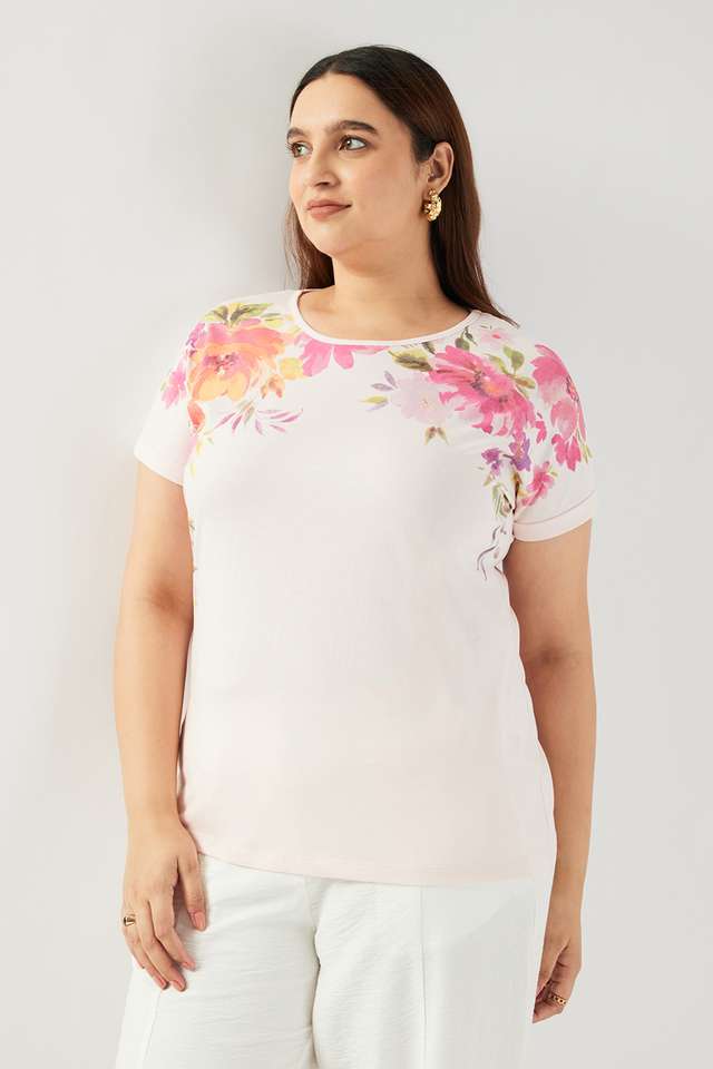 Plus-Size-Printed-Cotton-Round-Neck-Women-s-T-Shirt