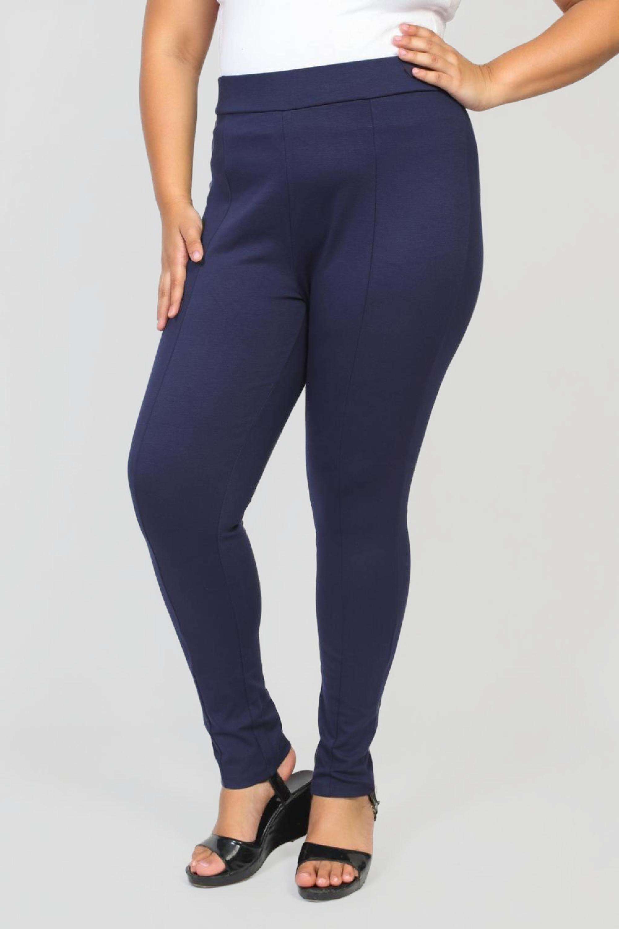 Solid-Blended-Fabric-Straight-Fit-Women-s-Trousers