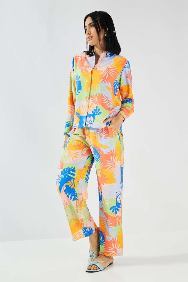 Printed-Full-Length-Blended-Fabric-Woven-Women-s-Co-Ord-Set