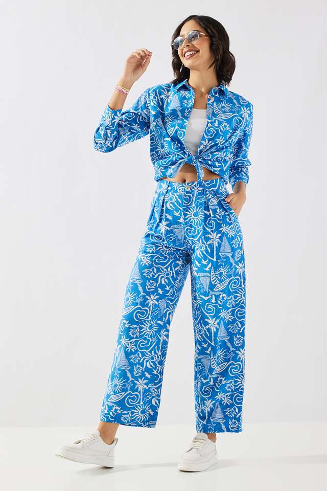 Printed-Full-Length-Blended-Fabric-Woven-Women-s-Co-Ord-Set