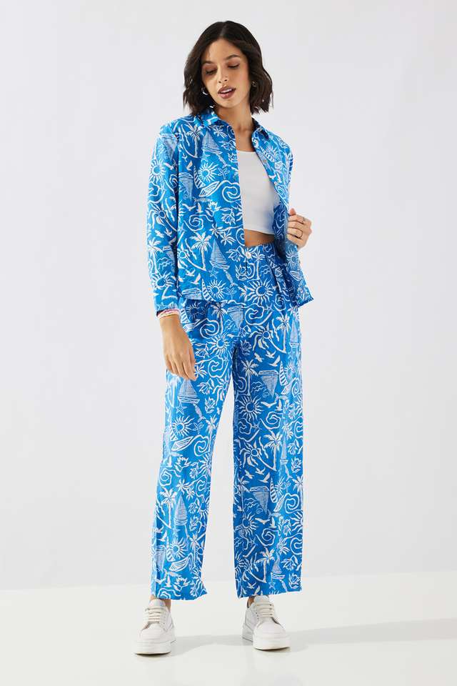 Printed-Full-Length-Blended-Fabric-Woven-Women-s-Co-Ord-Set