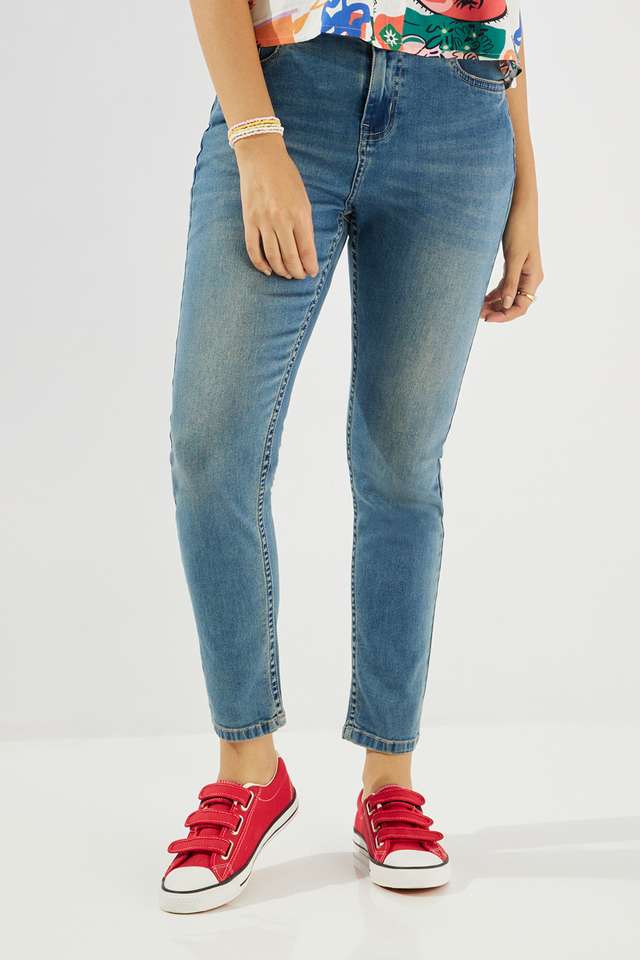 High-Rise-Blended-Fabric-Skinny-Fit-Women-s-Jeans