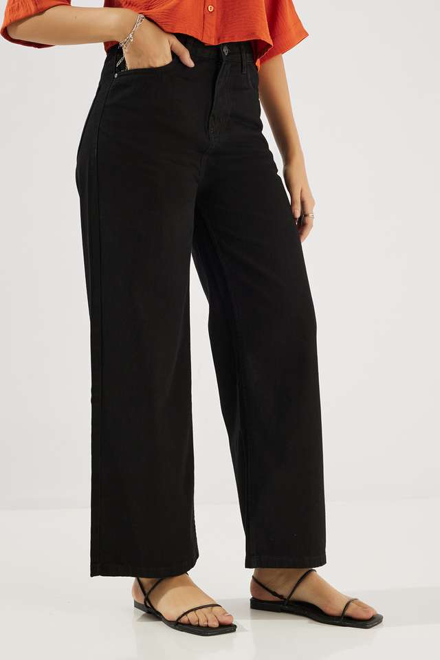 High-Rise-Cotton-Blend-Wide-Leg-Fit-Women-s-Jeans