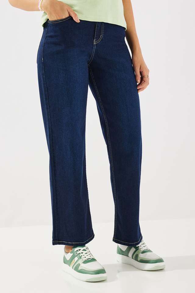 High-Rise-Cotton-Blend-Straight-Fit-Women-s-Jeans