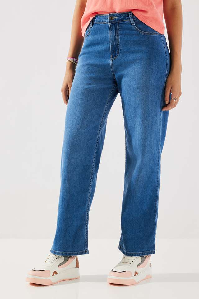 Mid-Rise-Cotton-Blend-Straight-Fit-Women-s-Jeans