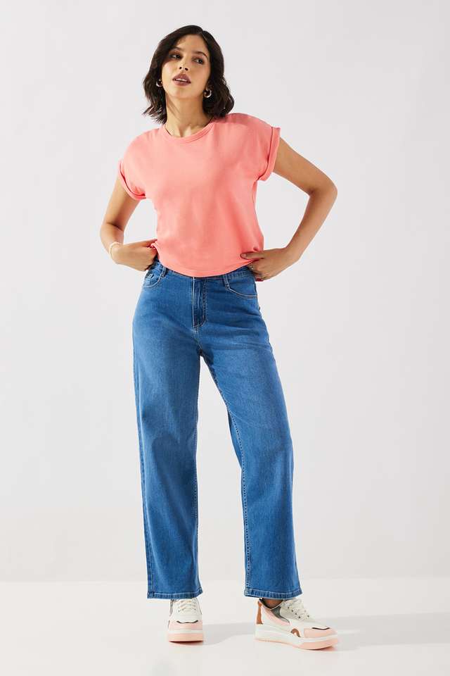 Mid-Rise-Cotton-Blend-Straight-Fit-Women-s-Jeans