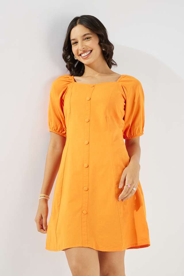 Solid-Blended-Fabric-Women-s-Dress