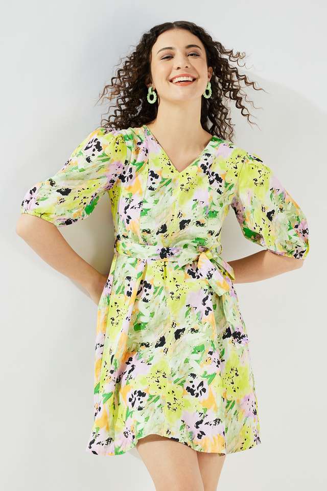 Printed-Blended-Fabric-Women-s-Dress