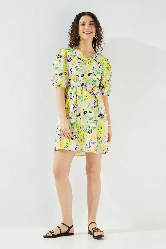Printed-Blended-Fabric-Women-s-Dress