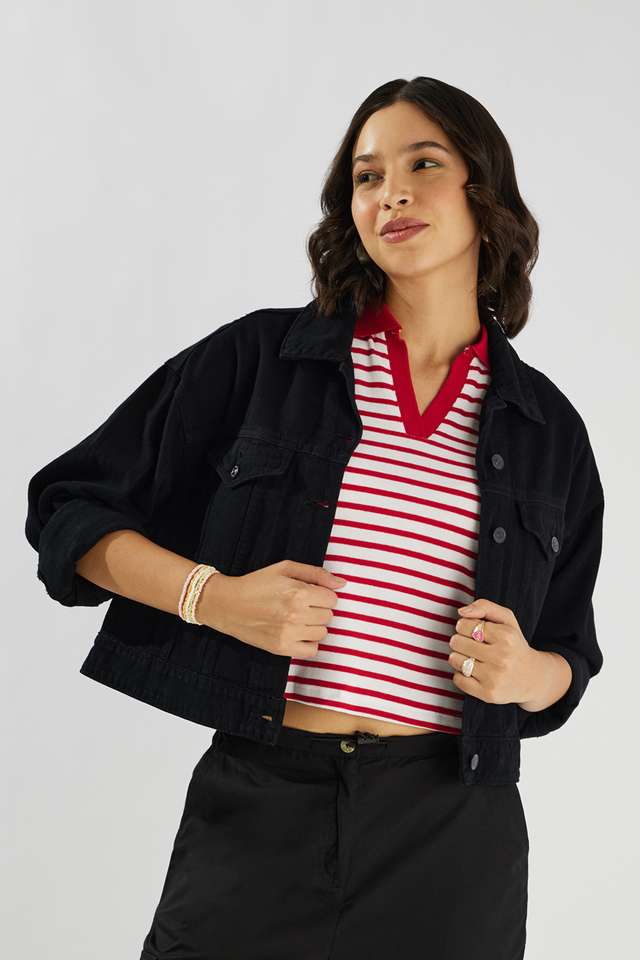 Solid-Collared-Cotton-Women-s-Casual-Wear-Jacket