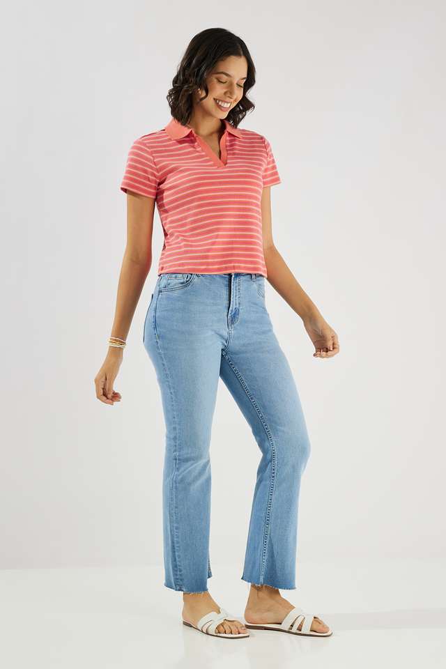 Yarn-Dyed-Cotton-Collared-Women-s-Top