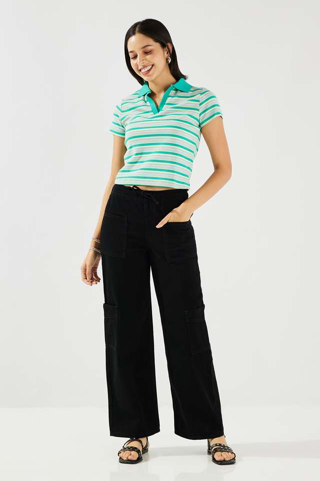 Yarn-Dyed-Cotton-Collared-Women-s-Top