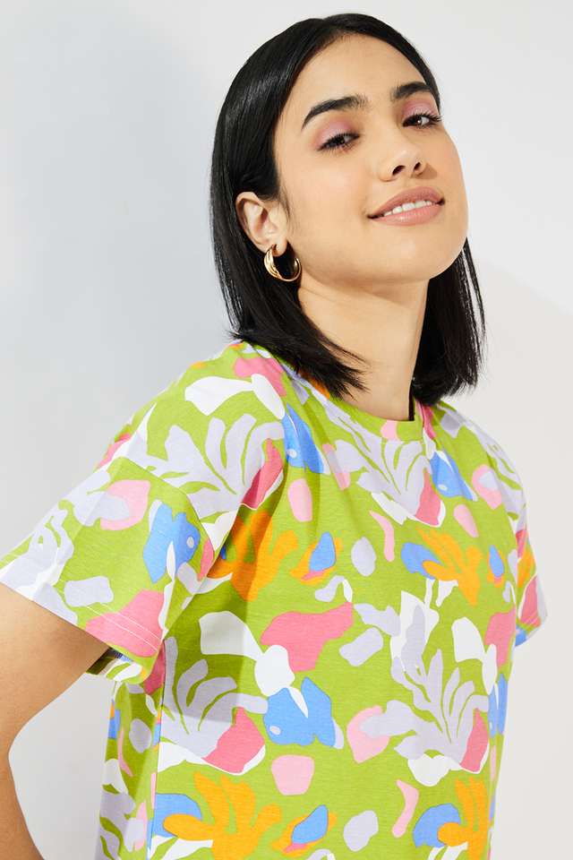Printed-Cotton-Round-Neck-Women-s-Top