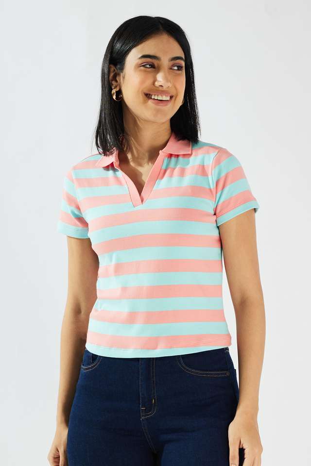 Yarn-Dyed-Cotton-Collared-Women-s-Top