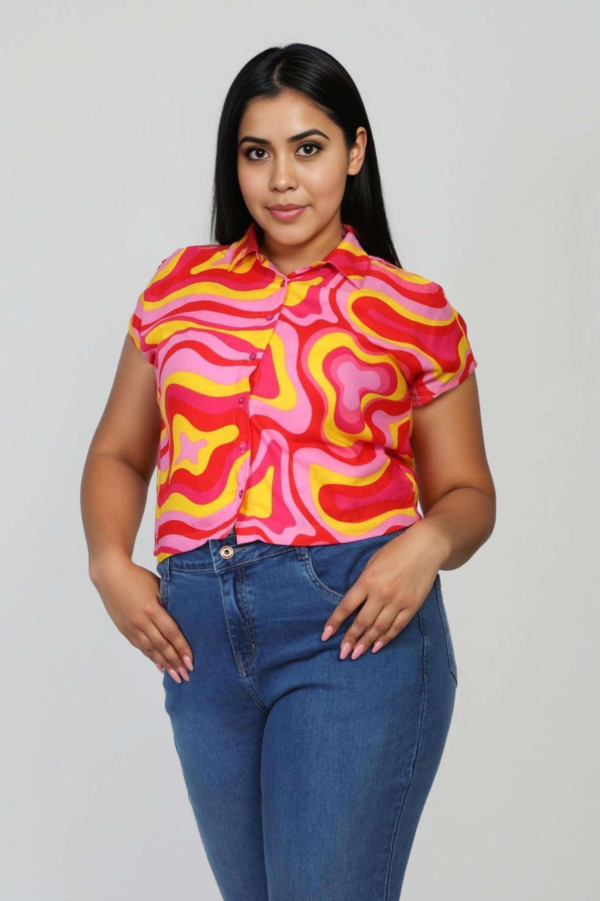 Printed-Collared-Viscose-Women-s-Casual-Wear-Shirt