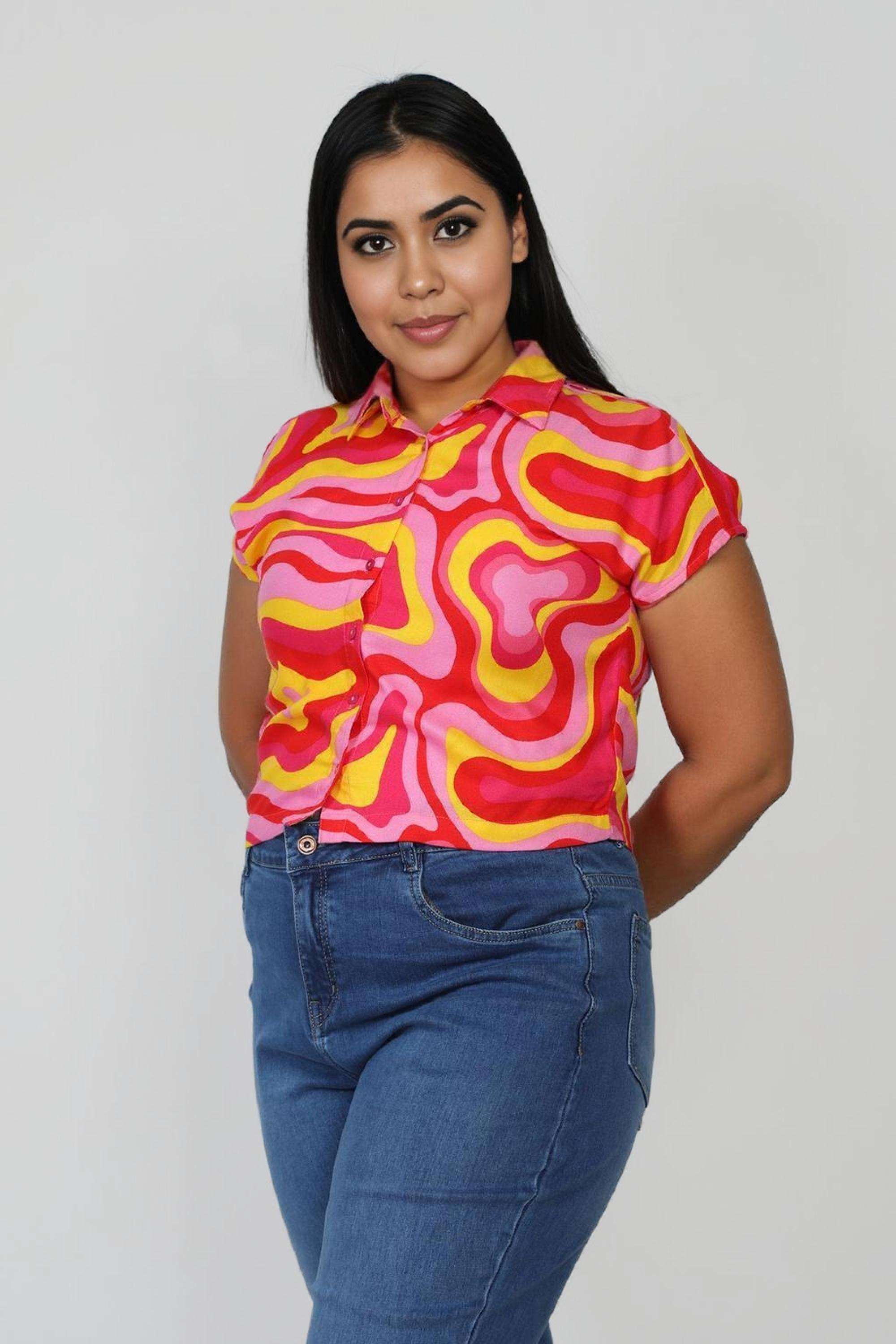 Printed-Collared-Viscose-Women-s-Casual-Wear-Shirt