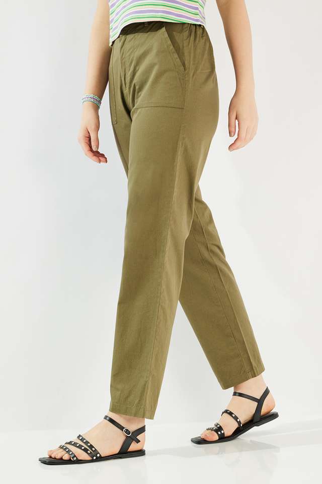 Solid-Regular-Fit-Cotton-Women-s-Casual-Wear-Pants