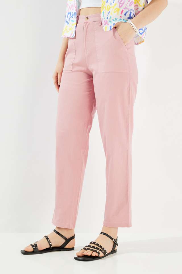 Solid-Regular-Fit-Cotton-Women-s-Casual-Wear-Pants