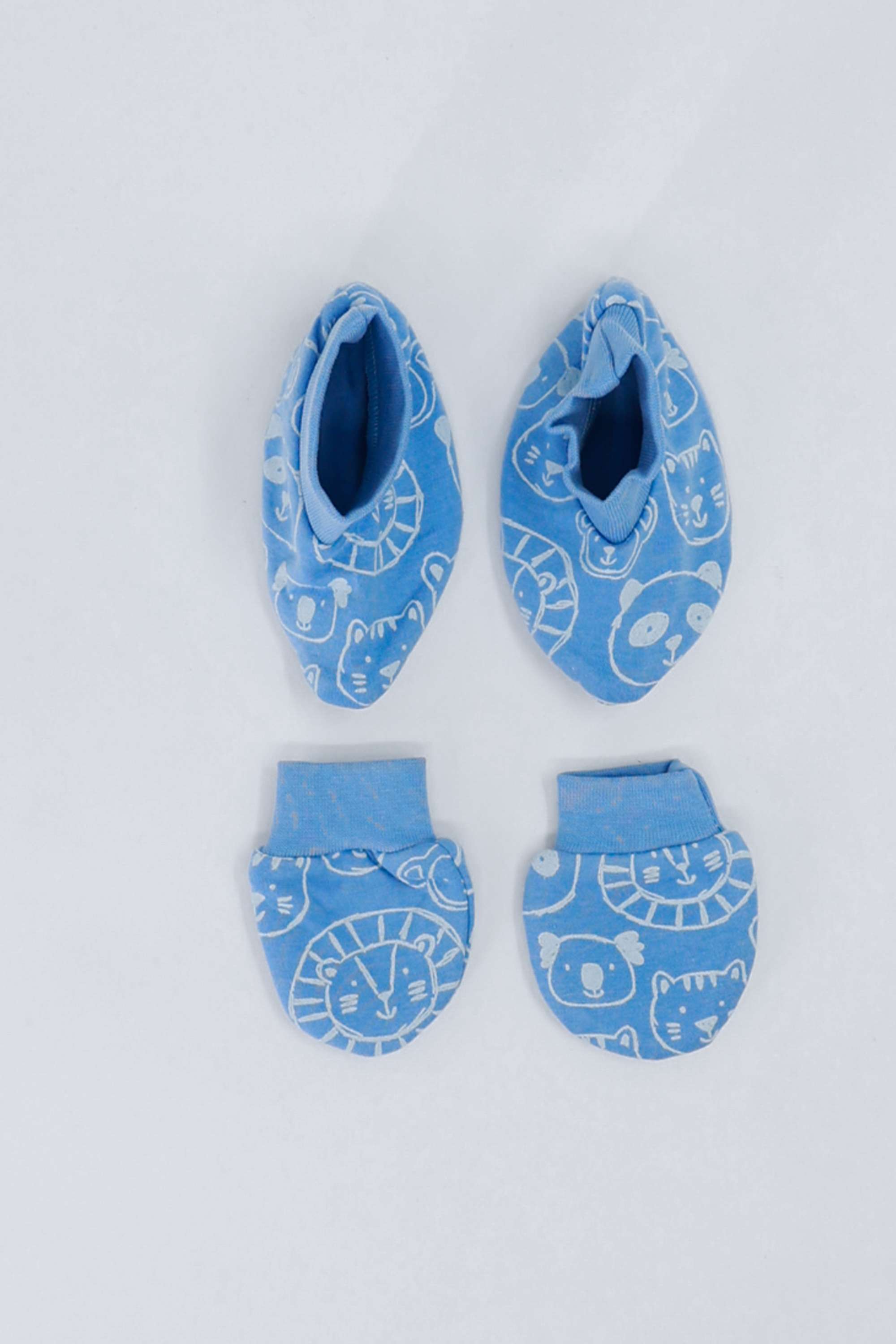 Printed-Cotton-Infants-Mitten-Booties