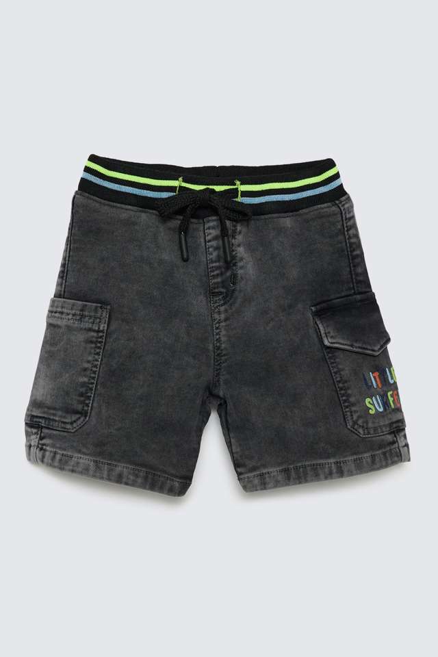 Solid-Denim-Straight-Fit-Infants-Shorts